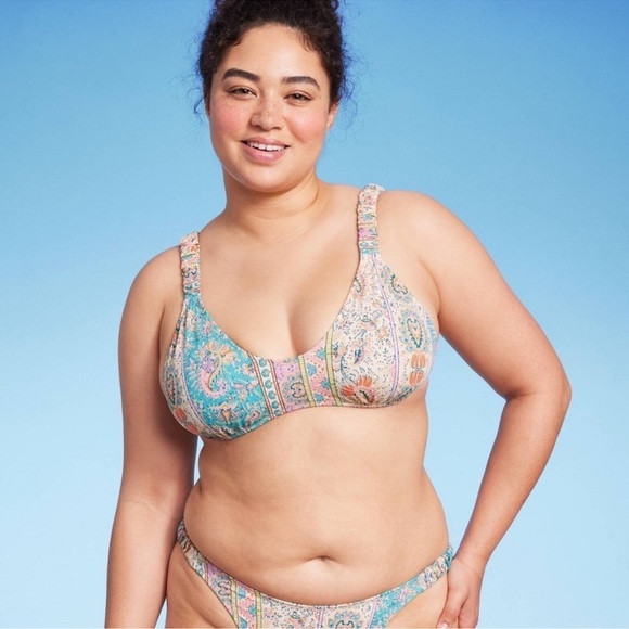 Wild Fable Paisley Bralette Bikini Top Size XL - Picture 4 of 8